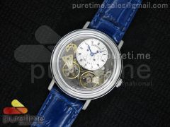 Tradition 7027 SS White Dial on Blue Leather Strap A23J