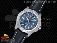 Colt Automatic 44mm SS GF 1:1 Best Edition Black Textured Dial on Black Leather Strap A2824