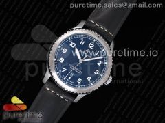 Navitimer 8 Automatic 41mm ZF 1:1 Best Edition Black Dial on Black Leather Strap A2824