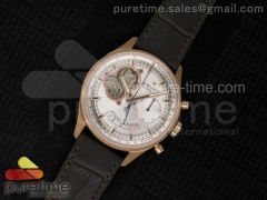 El Primero RG AXF Silver Dial on Brown Leather Strap Asian Manual Winding Chronograph Movement