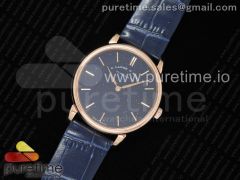 Saxonia Thin RG OXF Best Edition Blue Dial on Blue Leather Strap A2892