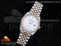 DateJust 36 SS/RG 126231 EWF 1:1 Best Edition White Dial Stick Markers on Jubilee Bracelet A3235