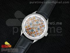 Les Univers Infinis 40mm SS Sivler Starfish Dial on Black Leather Strap A2824