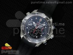 Seamaster 300m Diver SS Black Dial Black Inner Bezel on Black Rubber Strap A7753