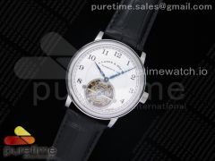 Saxonia Tourbillon SS OXF Best Edition White Dial on Black Leather Strap