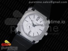 Octo Finissimo Automatique Titanium OXF Best Edition Light Gray Dial on Black Leather Strap A138 Micro Rotor