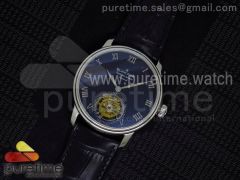 Carrousel Tourbillon SS Erotic Caseback Black Dial on Black Leather Strap