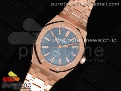 Royal Oak 41mm 15400 RG JF 1:1 Best Edition Blue Textured Dial on RG Bracelet A3120 V5