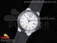 Diagono Magnesium PVD GF 1:1 Silver Textured Dial on Black Rubber Strap MIYOTA 9015 V2