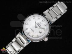 De Ville Ladymatic 1:1 SS White Diamond Dial on Bracelet ETA2671