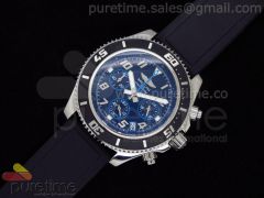 SuperOcean Chrono Abyss SS Black/Blue Numeral Dial on Rubber Strap Jap Quartz