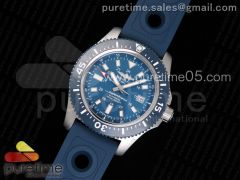 Superocean 44mm Special GF 1:1 Best Edition Blue Dial on Blue Rubber Strap A2824