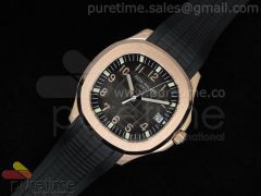 Aquanaut Jumbo RG Black Dial on Black Rubber Strap A2824