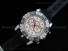 Chronoexcel 1:1 Ultimate Edition SS White/Red Dial on Black Rubber Strap