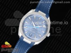 Aqua Terra 150M Master Chronometers VSF 1:1 Best Edition Light Blue Dial Blue Hand on Light Blue Rubber Strap A8900 Super Clone