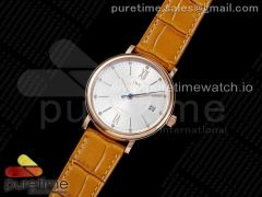 Portofino 37mm RG V7F 1:1 Best Edition White Dial on Light Brown Leather Strap A2892