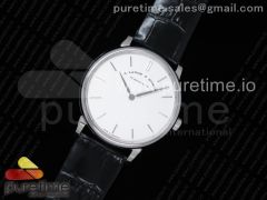 Saxonia Thin SS OXF Best Edition White Dial on Black Leather Strap A2892