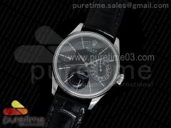 Cellini Date 50519 SS Black Dial Sticks Markers on Black Leather Strap A3165