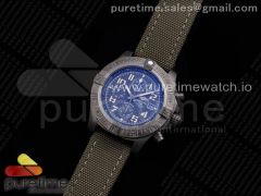 Avenger II Seawolf Chronograph PVD Plated Titanium Carbon Dial on Green Nylon Strap A7750