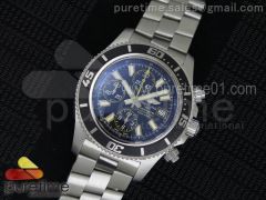 SuperOcean Chrono Abyss SS Black Dial Yellow Hands on SS Bracelet A7750