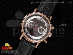 Classique Chrono RG Black Dial on Black Leather Strap Manual Winding Chrono Movement