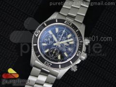 SuperOcean Chrono Abyss SS Black Dial White Hands on SS Bracelet A7750