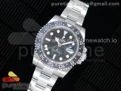 GMT Master II 116710 LN Real Ceramic 904L SS GMF 1:1 Best Edition Black Dial on Bracelet A3186 (Correct Hand Stack)