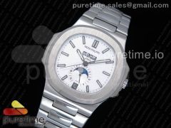 Nautilus 5726 Complicated SS KMF Best Edition White Textured Dial on SS Bracelet A324 V2