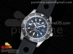 Superocean 44mm Special GF 1:1 Best Edition Black Dial on Black Rubber Strap A2824