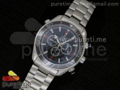 Seamaster Planet Ocean Chrono 45mm SS Black Dial Orange Markers on SS Bracelet A7750