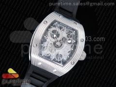 RM018 ‘Hommage a Boucheron’ SS Black Skeleton Dial on Black Rubber Strap 6T51