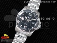 Conquest L3.840.4.56.6 Real Ceramic Bezel SS ZF 1:1 Best Edition Black Dial on SS Bracelet A2824