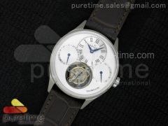 El Primero Tourbillon SS AXF White Textured Dial on Brown Leather Strap