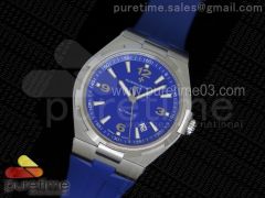 Overseas SS 1:1 Best Edition Blue Textured Dial on Blue Rubber Strap MIYOTA9015