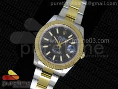 Date Just II 41mm SS/YG Black Dial Lumed Marker on SS/YG Bracelet A3136