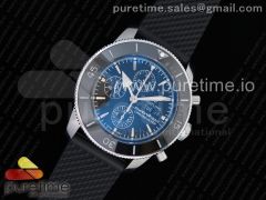 SuperOcean Heritage Chrono SS Black Dial on Black Rubber Strap A7750