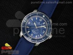 Fifty Fathoms 1:1 Noob Best Edition SS Blue Dial on Sail-canvas Strap A2836