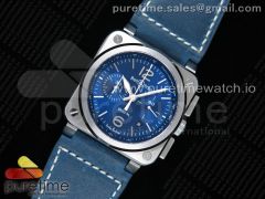 BR 03-94 SS OXF Best Edition Blue Dial on Blue Leather Strap A7750
