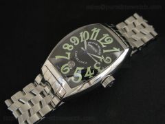 Casablanca with Date SS Black/Green on Bracelet