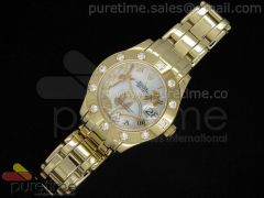 DateJust 35mm YG White Goldust Dream Dial Diamond Bezel on YG Bracelet