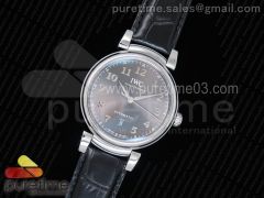 Da Vinci IW356602 SS TW 1:1 Best Edition Gray Dial on Black Leather Strap A2892