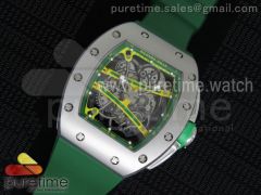 RM061 SS RMF Green Inner Bezel Skeleton Dial on Green Rubber Strap MIYOTA9015