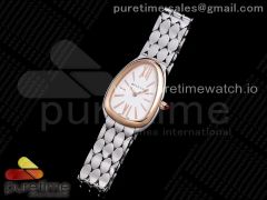 Serpenti Seduttori Watch SS BVF 1:1 Best Edition White Dial RG Bezel on SS Bracelet ETA Quartz