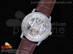 Fantasy Tourbillon SS Gray Skeleton Dial on Brown Leather Strap