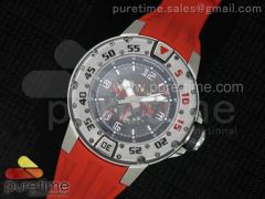 RM028 47mm RMF SS Skeleton Dial on Red Rubber Strap A7750