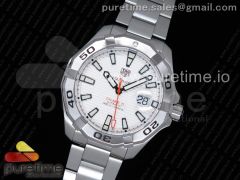 Aquaracer Calibre 5 SS 43mm OXF 1:1 Best Edition SS Bezel White Dial on SS Bracelet SW200