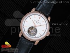 Traditionnelle Tourbillon RG OXF Best Edition White Dial on Black Leather Strap