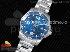 Conquest L3.840.4.56.6 Real Ceramic Bezel SS ZF 1:1 Best Edition Blue Dial on SS Bracelet A2824