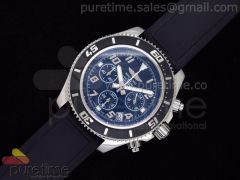 SuperOcean Chrono Abyss SS Black/White Numeral Dial on Rubber Strap Jap Quartz