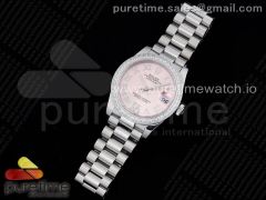 DateJust 31 Ladies 278289 GMF 316L Steel Diamonds Bezel Pink Dial Roman Markers on President Syle Bracelet